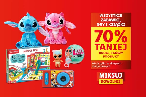 : -70% na zabawki, gry i książki