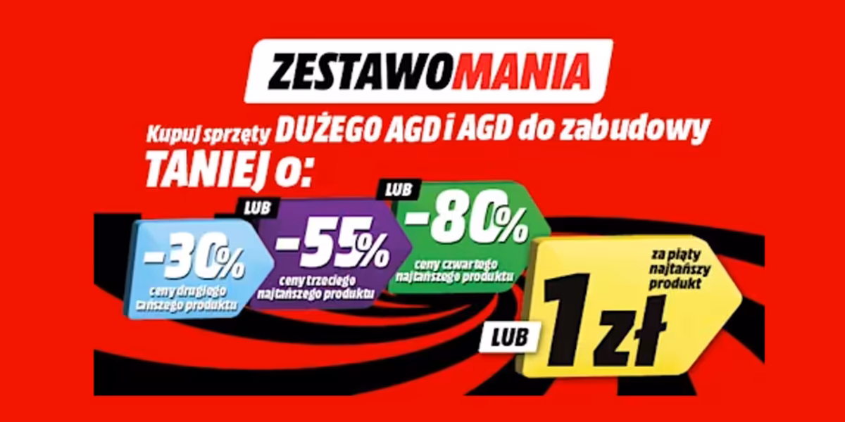 Media Markt: Do -80% lub 5. produkt za  1 zł