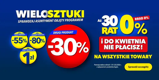 RTV EURO AGD: Do -80% lub 5. produkt za  1 zł 11.01.2026