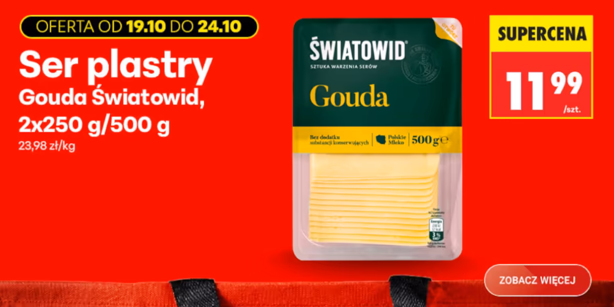 Biedronka: 11,99 zł za ser Gouda Światowid 2x250 g