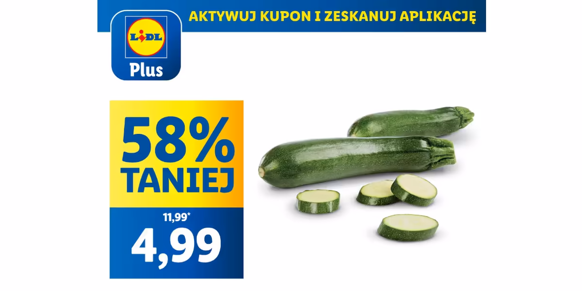 Lidl: KUPON -58% na cukinię