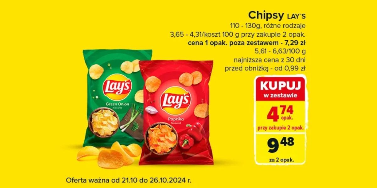 Carrefour: PROMOCJA na Chipsy Lay's