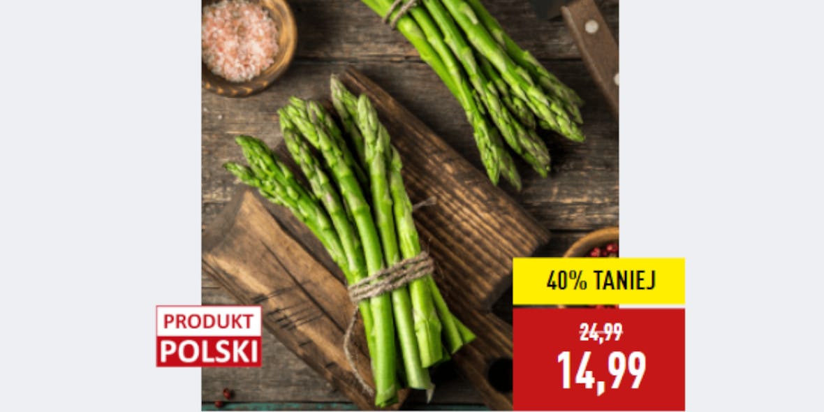 Aldi: -40% na polskie szparagi zielone 19.05.2025