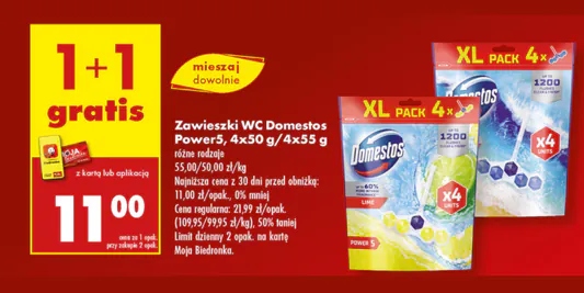 Biedronka: 1+1 GRATIS na zawieszki WC Domestos 12.05.2025