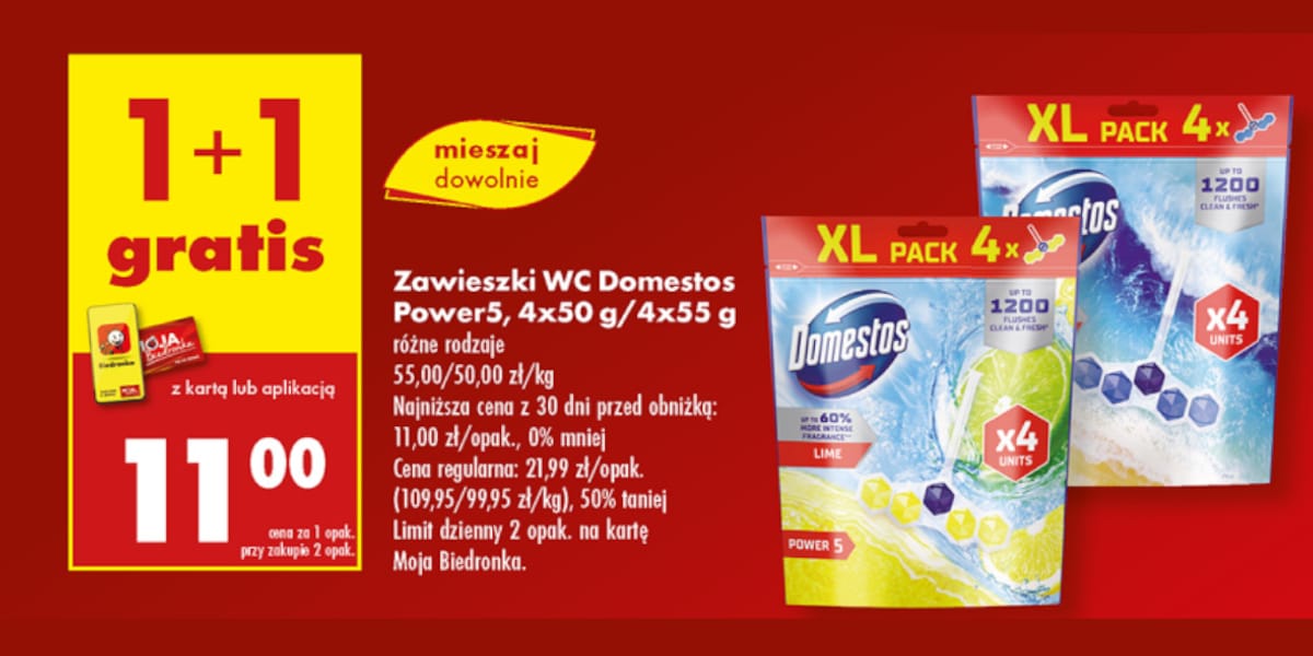 Biedronka: 1+1 GRATIS na zawieszki WC Domestos