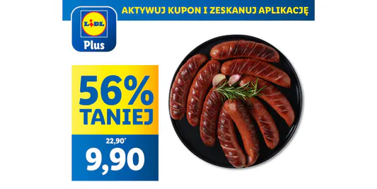 Lidl: KUPON -56% na kiełbasę śląską 29.05.2025
