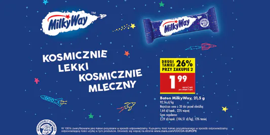 Biedronka: -26% na baton MilkyWay 14.05.2025