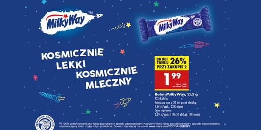 Biedronka: -26% na baton MilkyWay 14.05.2025