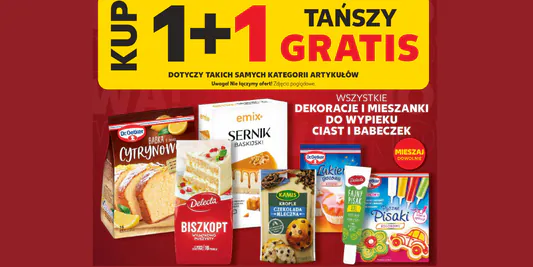 Kaufland: 1+1 GRATIS na dekoracje i mieszanki do wypieku 16.04.2025