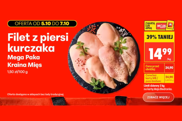Biedronka: -39% na filet z piersi kurczaka