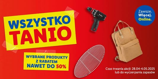Lidl: ONLINE Do -50% na wybrane produkty 28.04.2025