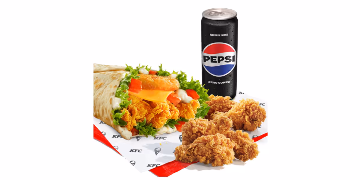KFC: 35 zł Mega Pocket + 5x Hot Wings + Pepsi