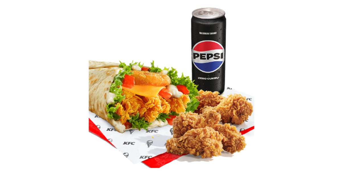 KFC: 35 zł Mega Pocket + 5x Hot Wings + Pepsi