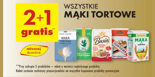 Biedronka: 2+1 GRATIS na wszystkie mąki tortowe 06.05.2025