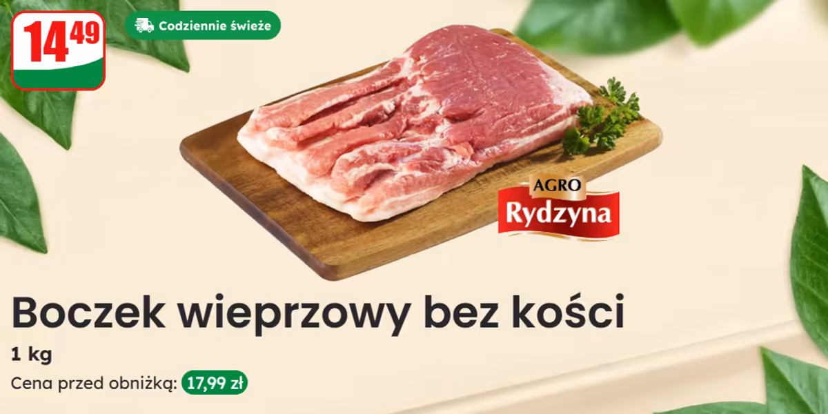 Dino: 14,49 zł/kg za boczek wieprzowy