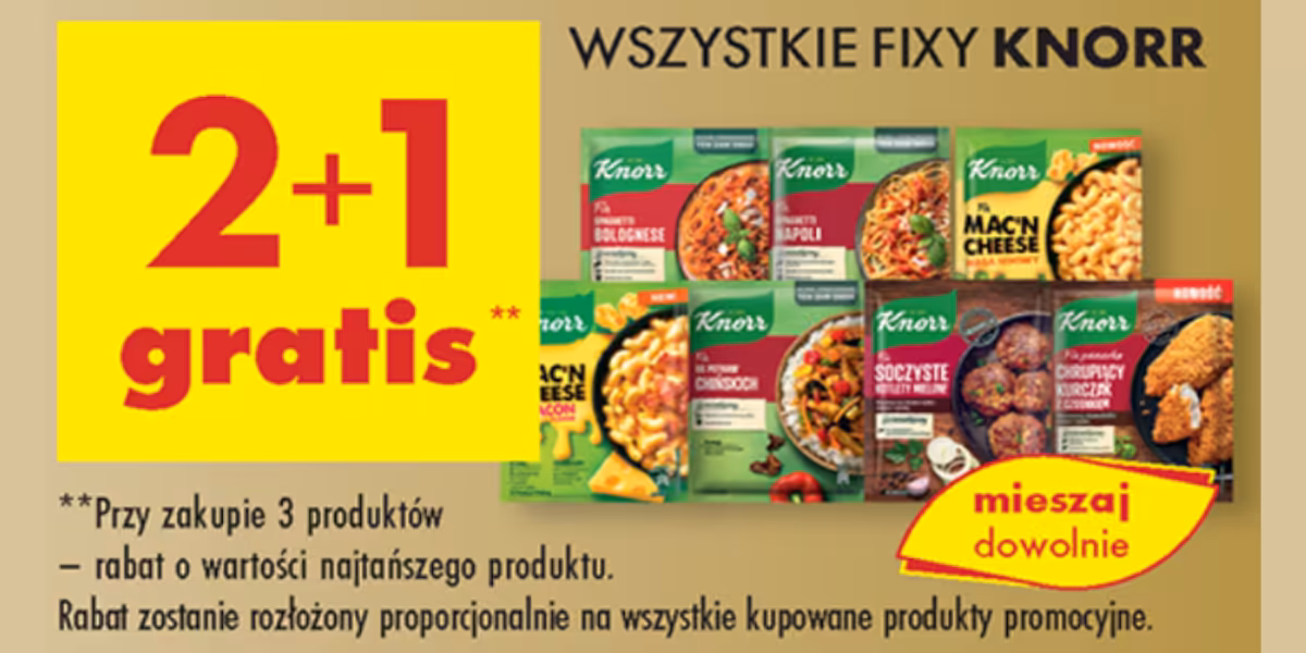 Biedronka: 2+1 GRATIS na wszystkie Fixy Knorr