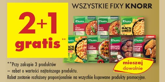 Biedronka: 2+1 GRATIS na wszystkie Fixy Knorr 28.05.2025