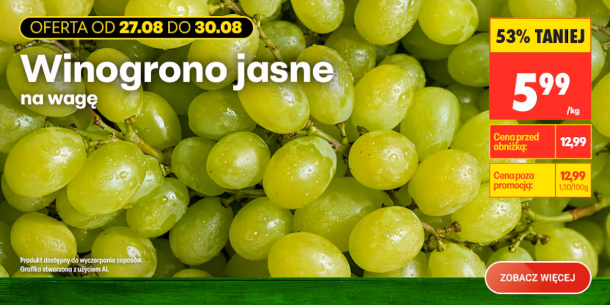 Biedronka: -53% na winogrona jasne