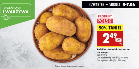 Biedronka: -50% na polskie ziemniaki wczesne na wagę 05.06.2025