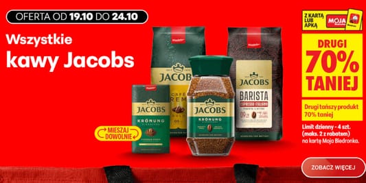 Biedronka: -70% na wszystkie kawy Jacobs 19.10.2026