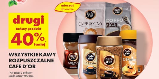 Biedronka: -40% na wszystkie kawy rozpuszczalne Cafe D'Or 27.05.2025