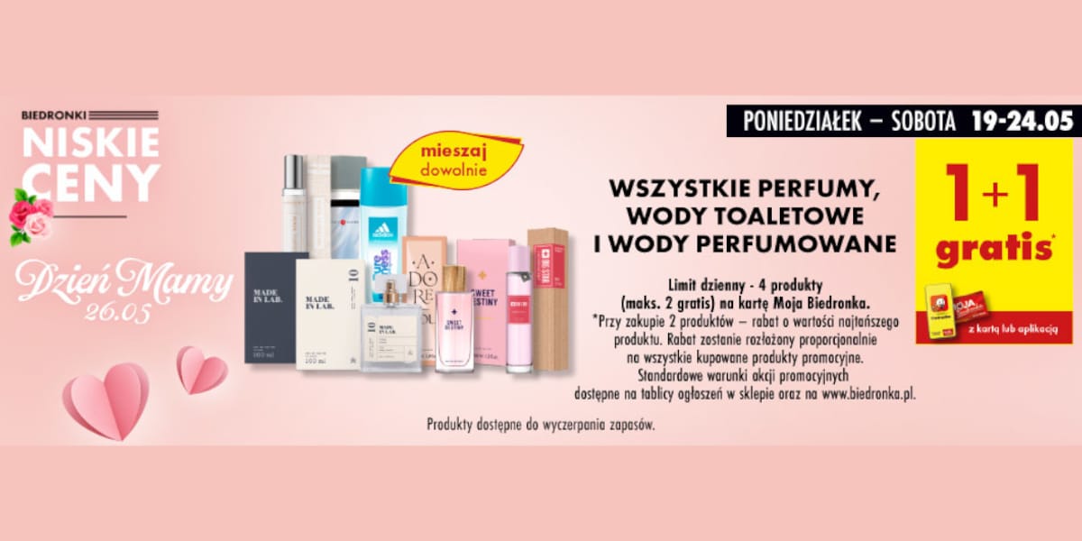 Biedronka: 1+1 GRATIS na perfumy, wody toaletowe i wody perfumowane