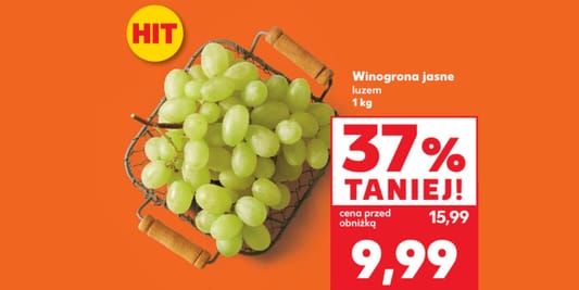 Kaufland: -37% na winogrona jasne 09.07.2026