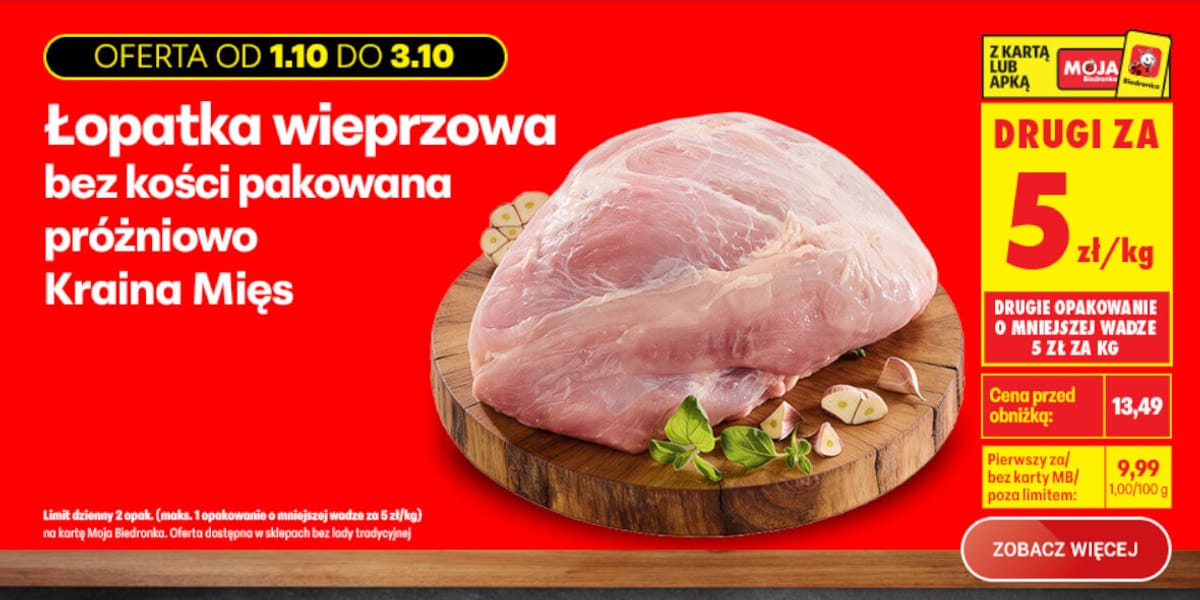 Biedronka: 5 zł/kg za łopatkę wieprzową