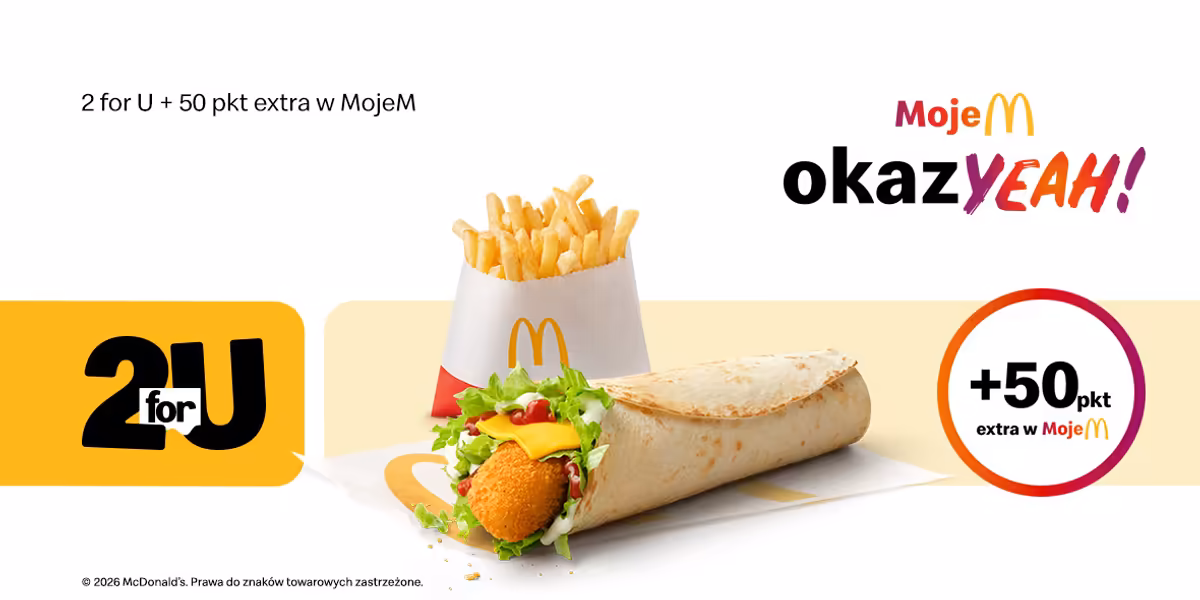 McDonald's: 2 for U + 50 pkt extra w MojeM