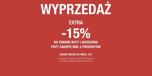 CCC: -15% EXTRA na zimowe buty i akcesoria 08.01.2026