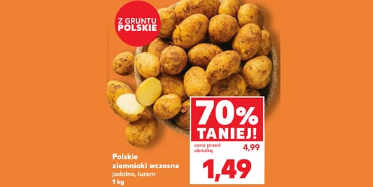 Kaufland: -70% na polskie ziemniaki wczesne na wagę 12.06.2025