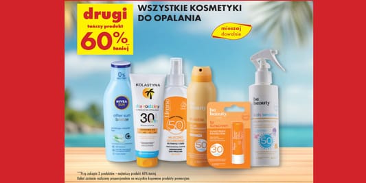 Biedronka: -60% na wszystkie kosmetyki do opalania-drugi produkt 04.06.2025