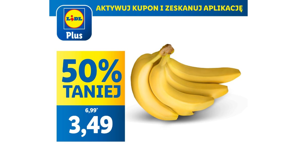 Lidl: KUPON -50% na banany 30.04.2025