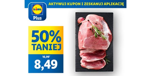 Lidl: KUPON -50% na łopatkę wieprzową 15.05.2025