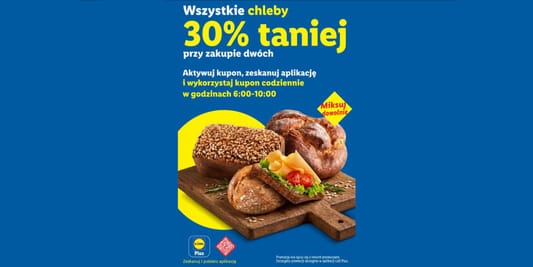 Lidl: KUPON -30% na wszystkie chleby 24.08.2026