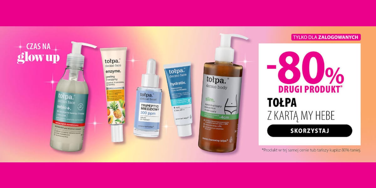 hebe: -80% na produkty Tołpa