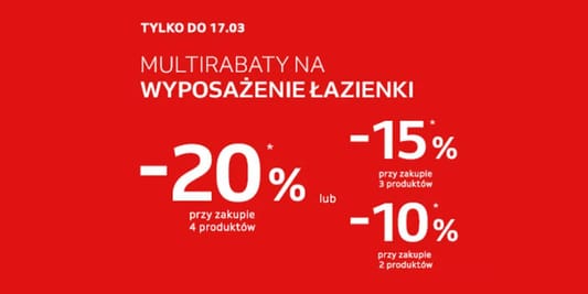 Komfort: Do -20% na wyposażenie łazienki 11.03.2026