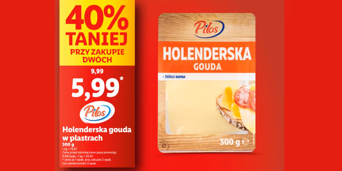 Lidl: -40% na holenderską goudę