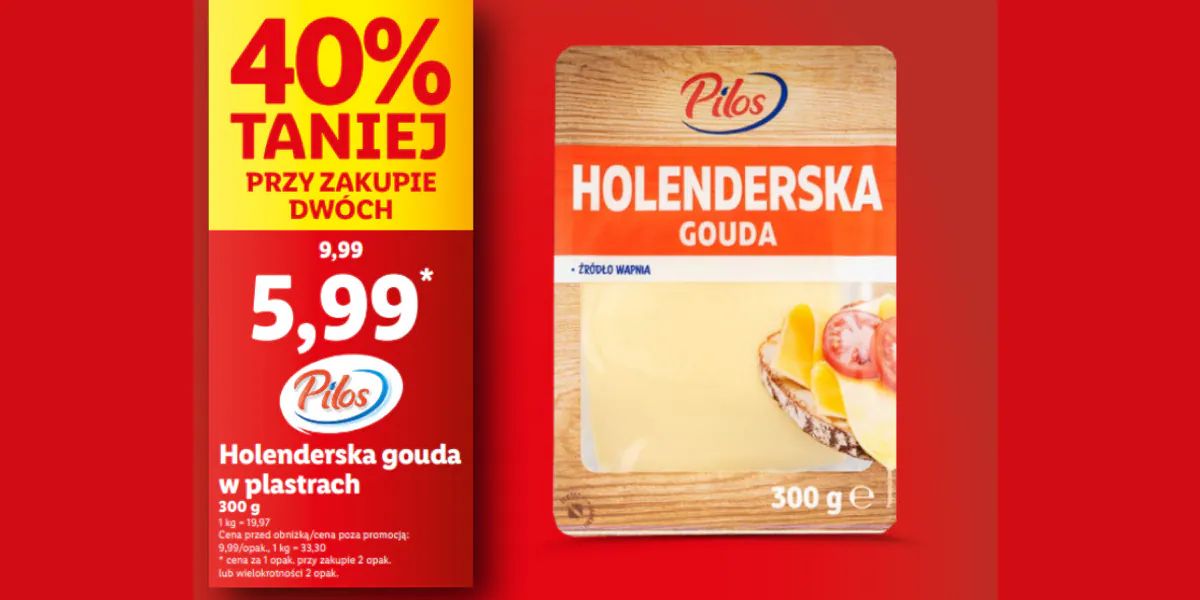 Lidl: -40% na holenderską goudę