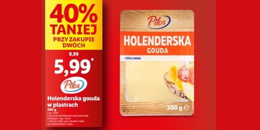 Lidl: -40% na holenderską goudę 16.06.2025