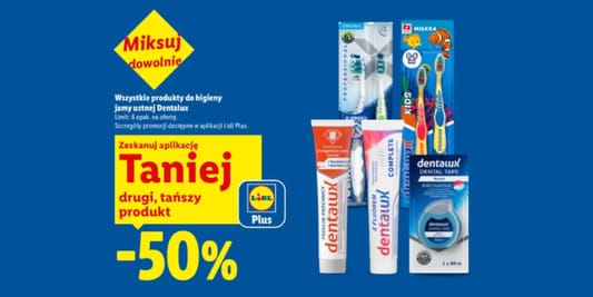 Lidl: KUPON -50% na produkty Dentalux 24.08.2026