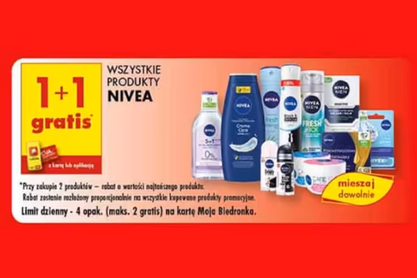 : 1+1 GRATIS na wszystkie produkty Nivea