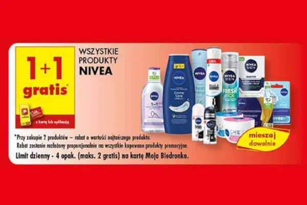 : 1+1 GRATIS na wszystkie produkty Nivea