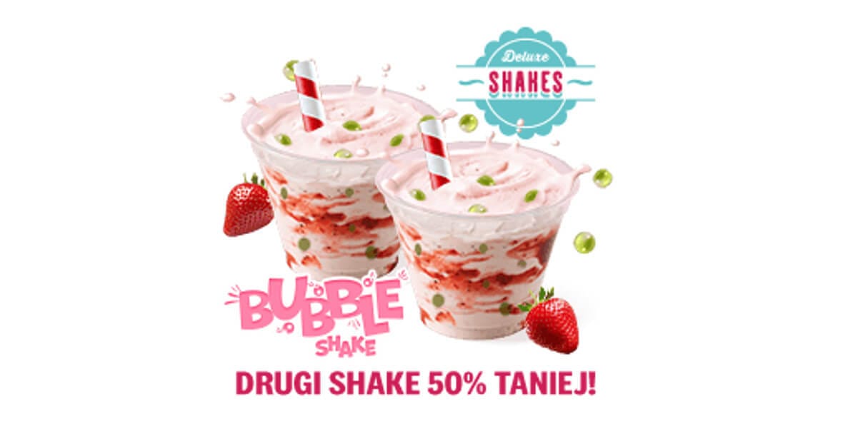 KFC: -50% na drugi Bubble Shake Truskawkowy