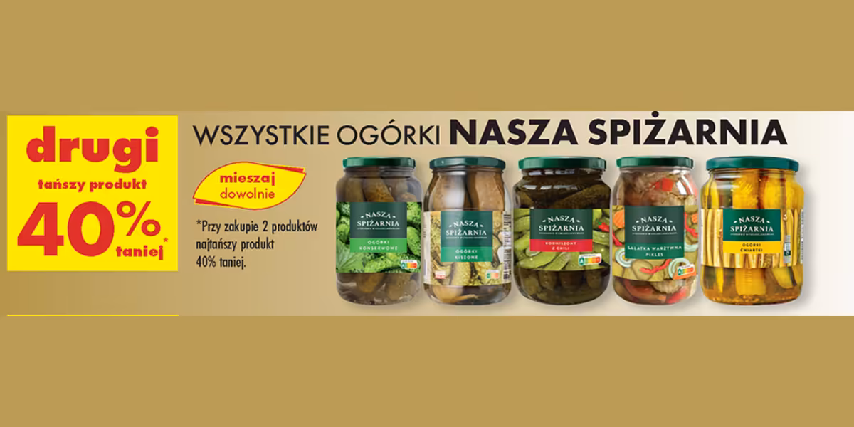Biedronka: -40% na wszystkie ogórki Nasza Spiżarnia