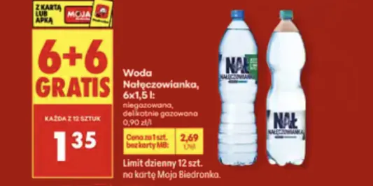 Biedronka: 6+6 GRATIS na wodę Nałęczowianka 06.02.2026