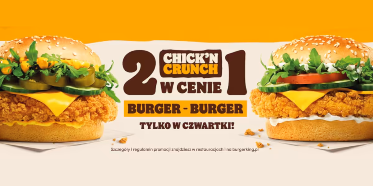 Burger King: 2 za 1 na wybrane burgery!