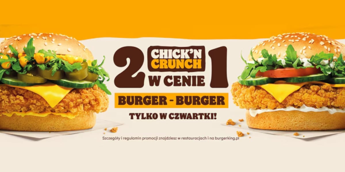 Burger King: 2 za 1 na wybrane burgery!
