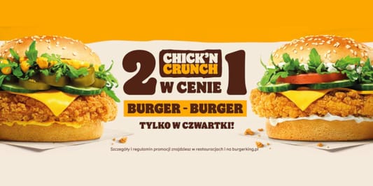 Burger King: 2 za 1 na wybrane burgery! 15.05.2025