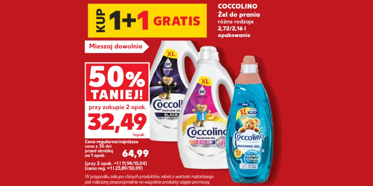 Kaufland: 1+1 GRATIS na żele do prania Coccolino